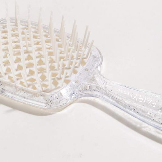 Fairy Brush Detangling Pain Free Hair Brush Glitter White