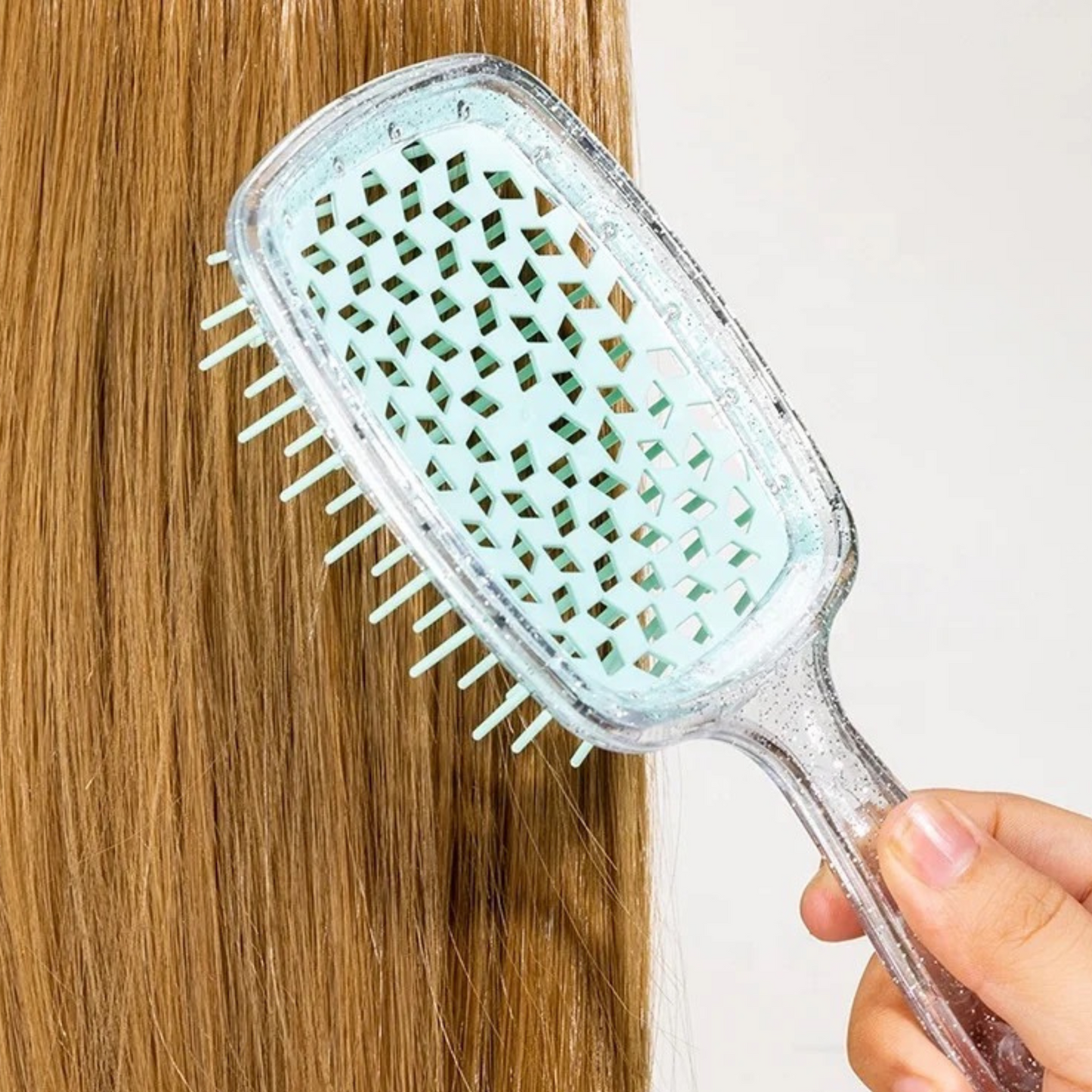 Fairy Brush Detangling Pain Free Hair Brush Glitter Light Green